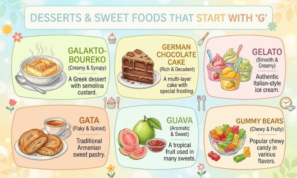 Desserts and Sweet Foods That Start With G